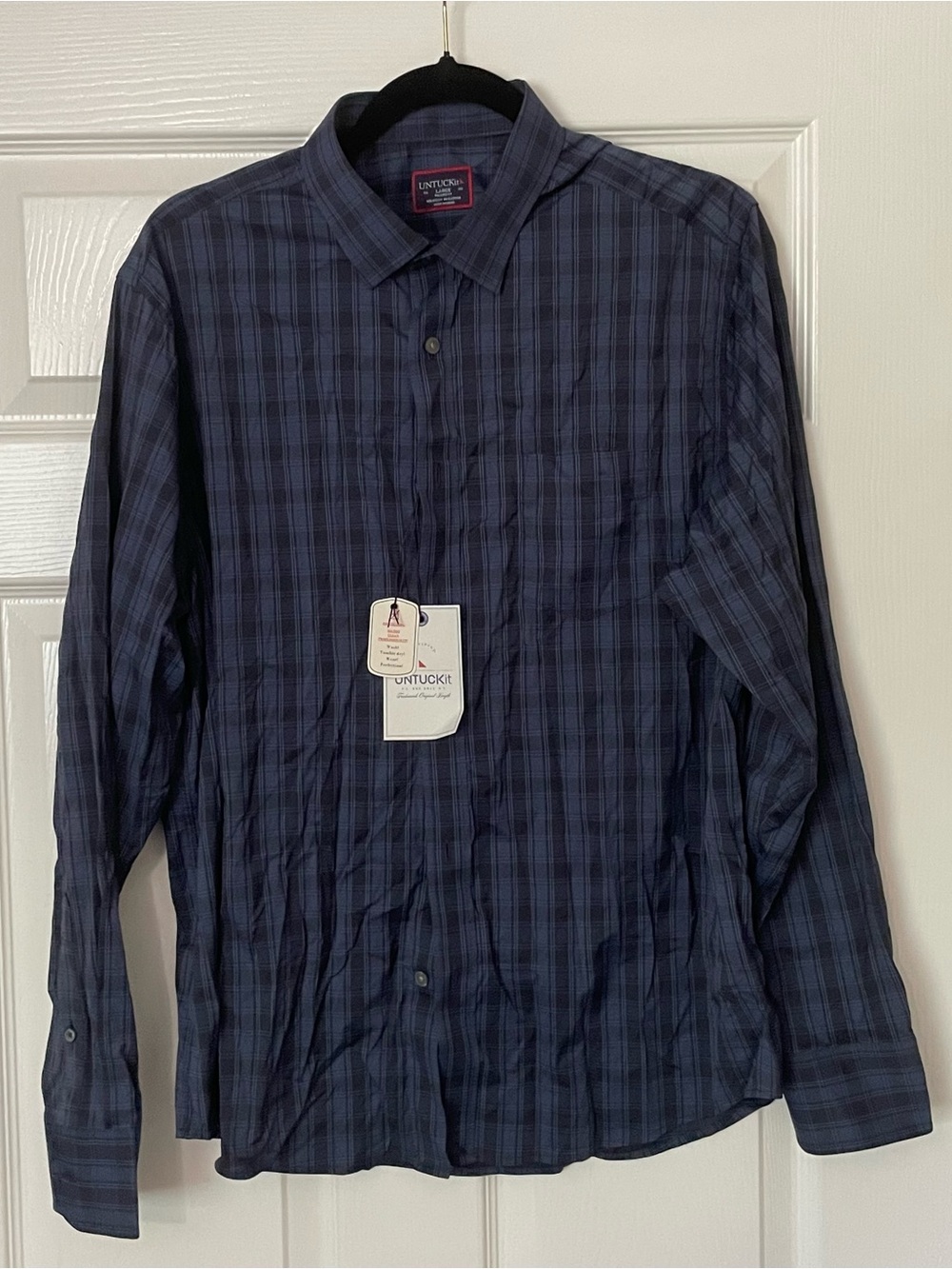 NWT UNTUCKit Beresan Long Steeve Button Down Shirt - Large - Blue - Relaxed Fit